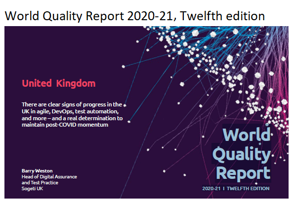 World Quality Report 2020-21, Twelfth Edition